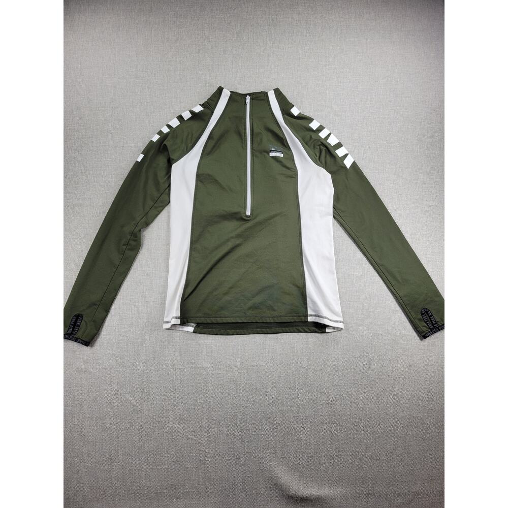 PINK Victoria's Secret Women's Track Jacket M Army Green Half Zip Thumbholes